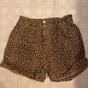 3 FOR $20 | Leopard Print Paper Bag Shorts